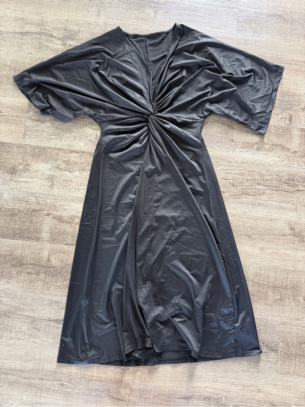 Black Twist-Front Midi Dress - Women